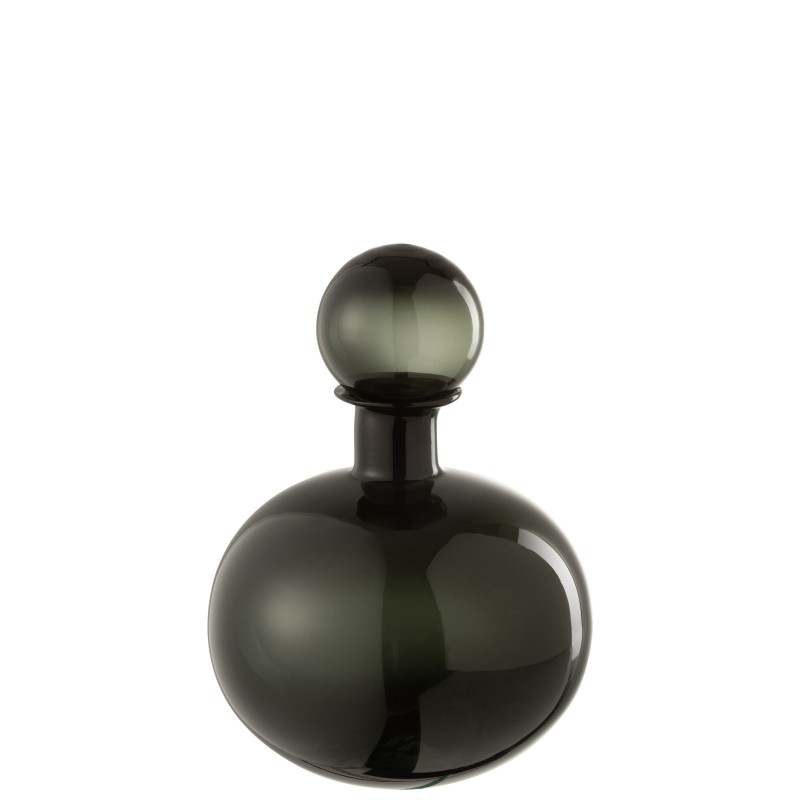 Bouteille décorative noir en verre 21x21x29 cm