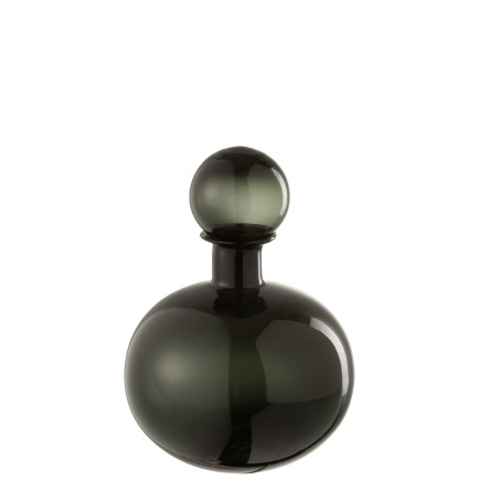 Bouteille décorative noir en verre 21x21x29 cm