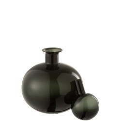 Bouteille décorative noir en verre 21x21x29 cm