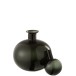 Bouteille décorative noir en verre 21x21x29 cm