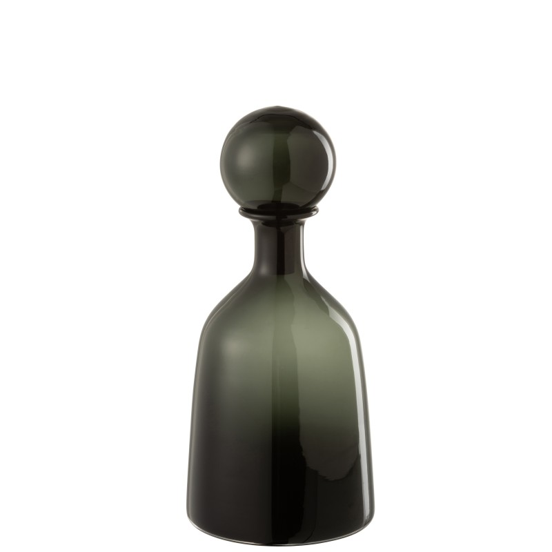 Bouteille décorative noir en verre 14x14x33 cm