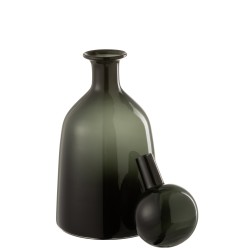 Bouteille décorative noir en verre 14x14x33 cm