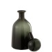 Bouteille décorative noir en verre 14x14x33 cm