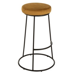 Coussin pour tabouret en textile ocre 34x34x8 cm