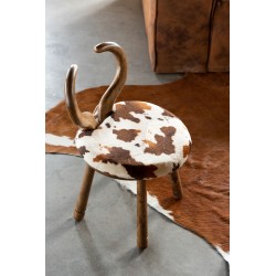 Tapis peau de vache marron et blanc 230x240 cm