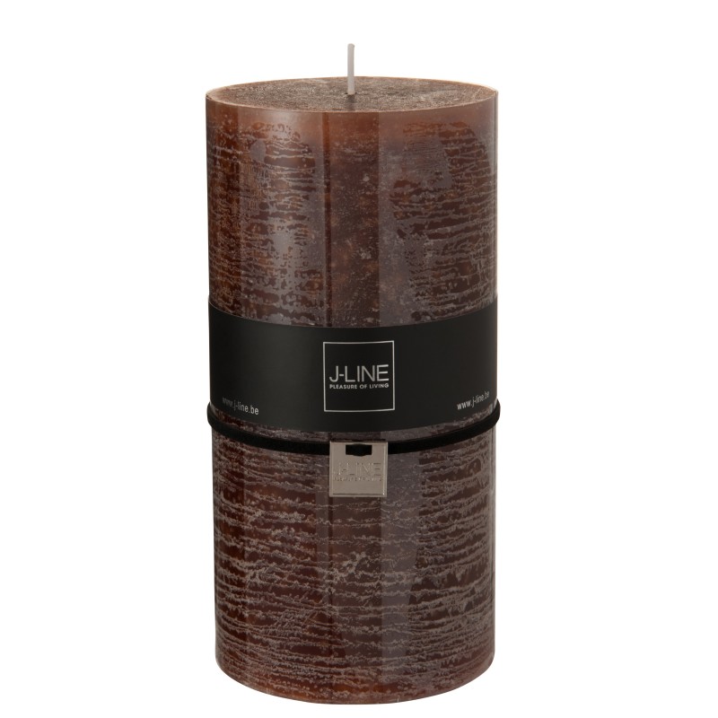 Bougie cylindrique 140H en Paraffine marron 10x10x20 cm