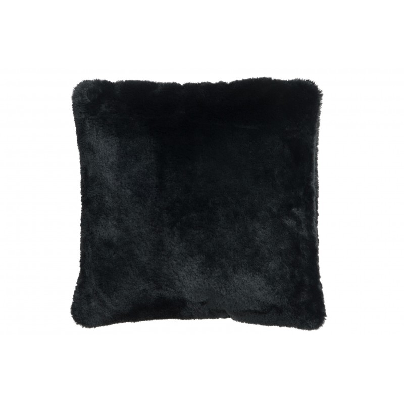 Coussin carré en polyester noir 45x45cm