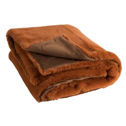 Plaid en polyester marron 180x130 cm