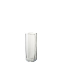 Vase droit en verre transparent 11.5x11.5x32 cm