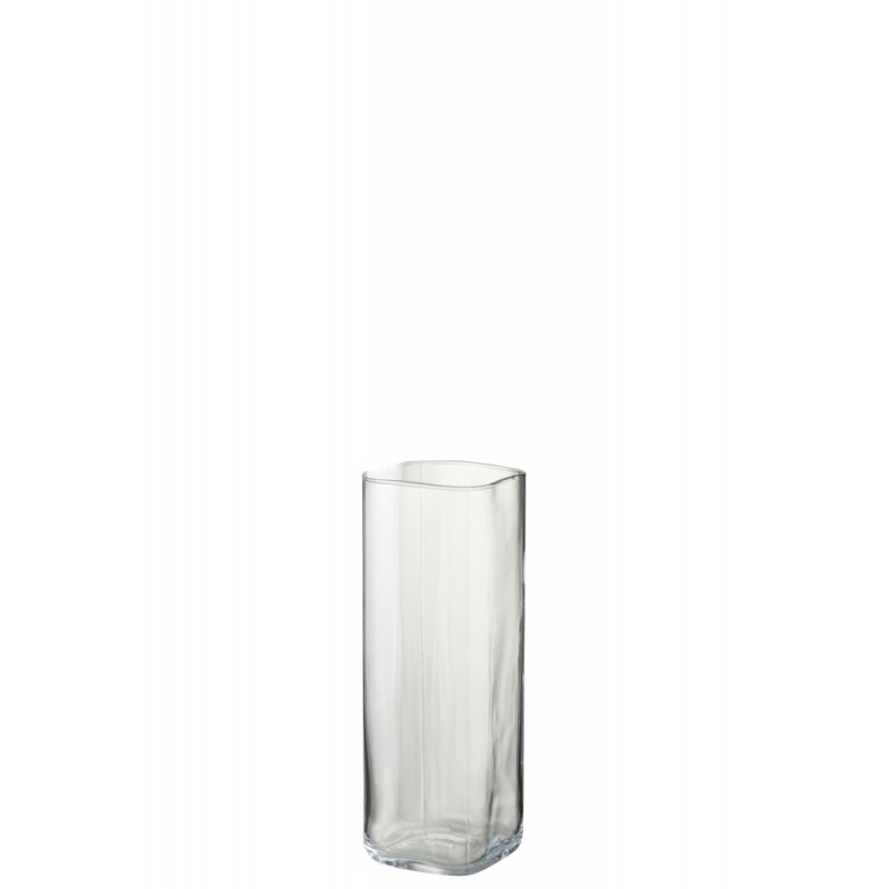 Vase droit en verre transparent 11.5x11.5x32 cm