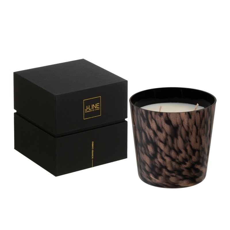 Bougie parfumée 50H dans pot en verre marron 12x12x11.5 cm Bougie parfumée 50H dans pot en verre marron 12x12x11.5 cm