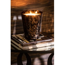 Bougie parfumée dans pot en verre marron 15.5x15.5x20 cm