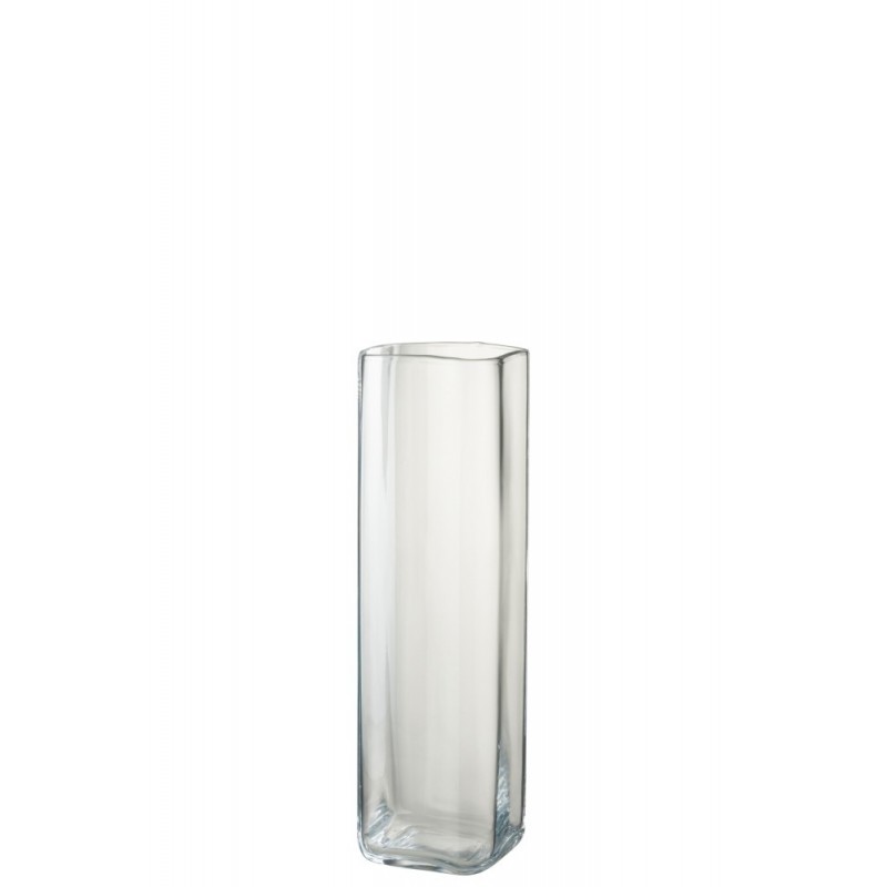 Vase droit en verre transparent 12x12x42 cm