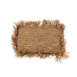 Coussin rectangulaire en raphia naturel 47x35cm - Coussin d'extérieur