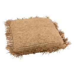 COUSSIN CARRE RAPHIA NATUREL 88x88 cm