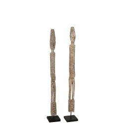 Figura de pie kali albasia madera gris surtido de 2 Alt. 120