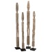 Lot de 2 personnages gris en bois gris L15*l15*H149cm