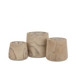 Cache-pot en bois de paulownia naturel 25x25x23 cm