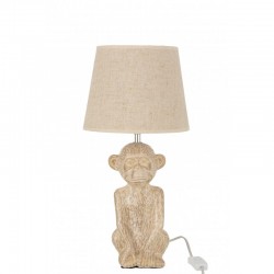 Lampe singe avec abat-jour en ciment beige 22x22x46 cm