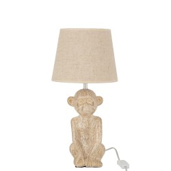 Lampe singe avec abat-jour en ciment beige 22x22x46 cm