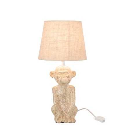 Lampara mono cemento/tela beige/beige Alt. 46 cm