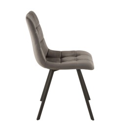 Chaise 4 pieds en textile gris foncé 45x54x86 cm