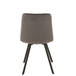 Chaise 4 pieds en textile gris foncé 45x54x86 cm