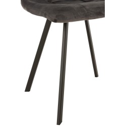 Chaise 4 pieds en textile gris foncé 45x54x86 cm