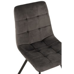 Chaise 4 pieds en textile gris foncé 45x54x86 cm