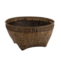 Cesta extra grande de madera negra de 84x84x41 cm