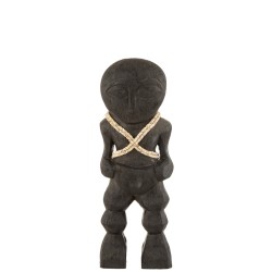 Statue takwimu en bois noir 14x8x41 cm