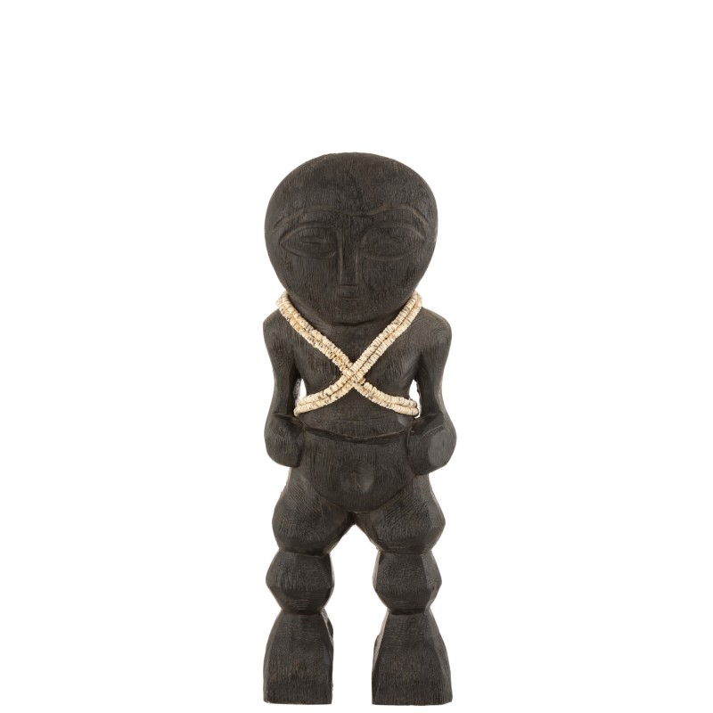 Statue takwimu en bois noir 14x8x41 cm