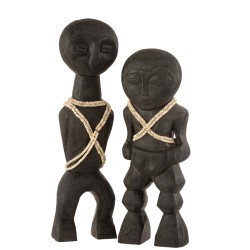 Statue takwimu en bois noir 13x8x47 cm