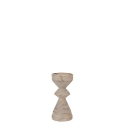 Candelabro de madera gris 14x14x30 cm