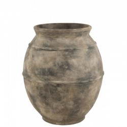 Cache-pot ovale en céramique marron 68x68x80 cm