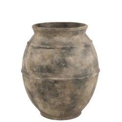 Cache-pot ovale en céramique marron 68x68x80 cm