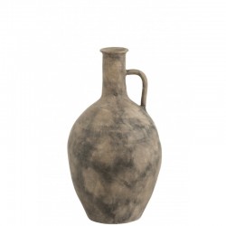 Vases avec anses en céramique marron 30x30x56 cm
