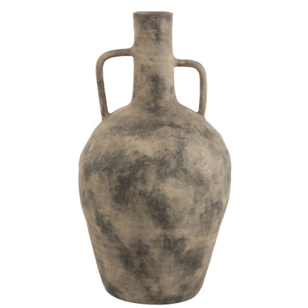 Vases avec anses en céramique marron 36x36x69 cm