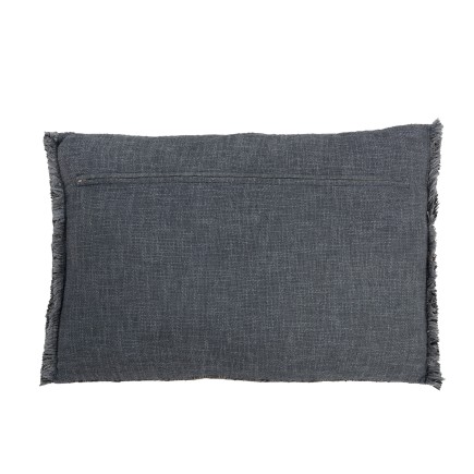 Coussin rectangulaire à lignes en coton marron et noir 60x40cm