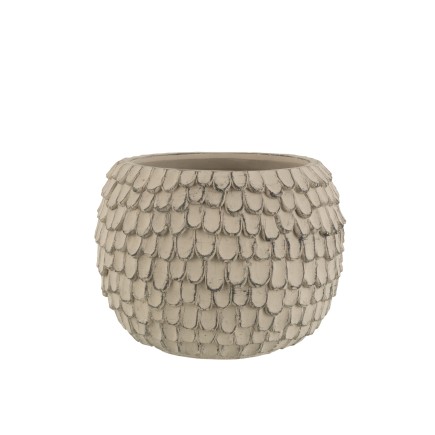 Cache-pot en ciment gris 24x24x18 cm
