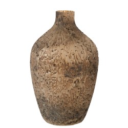 Vase rond en verre marron 27x27x49 cm