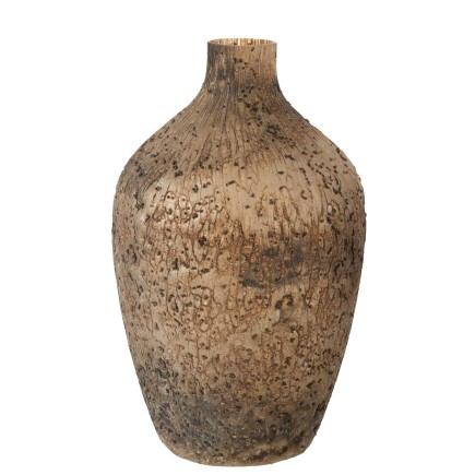 Vase rond en verre marron 27x27x49 cm