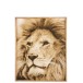 Decoración mural de león de madera marrón de 81x100x5 cm