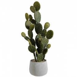 Cactus artificiel dans pot en béton gris H66cm