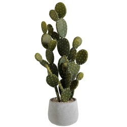 Cactus + maceta verde/cemento Alt. 66 cm