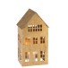 Bougeoir en forme de maison métal doré 37x19x17cm