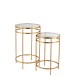 Set de 2 tables en métal or 43x43x66 cm Set de 2 tables en métal or 43x43x66 cm