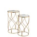 Set de 2 tables en métal or 40x40x70 cm Set de 2 tables en métal or 40x40x70 cm