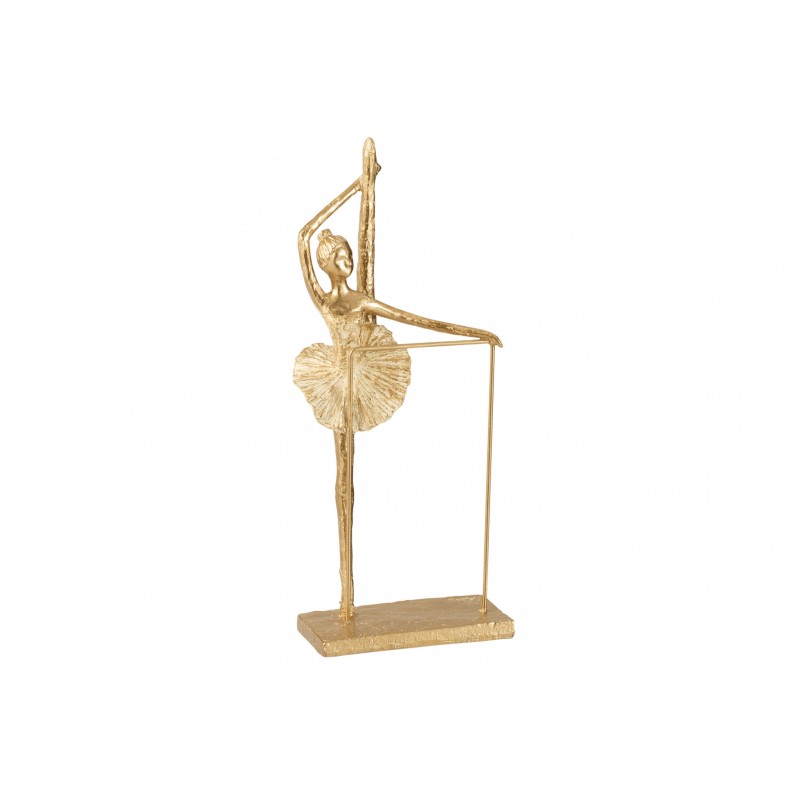 Figurine denseuse ballerine en résine dorée 38x17x9 cm