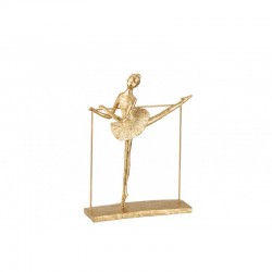 Figurine d’une Ballerine en pointe avec barre résine or